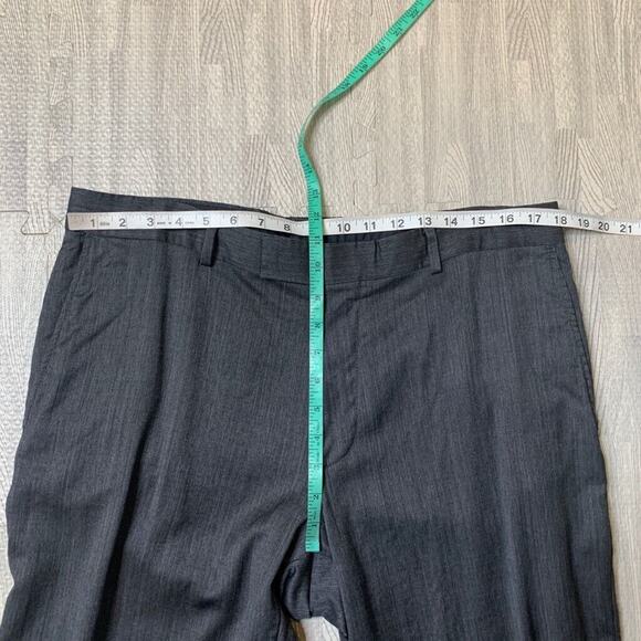 Hugo Boss Pants Mens 36 Grey Wool Flat Front Business Formal Dress Trousers - Picture 5 of 13